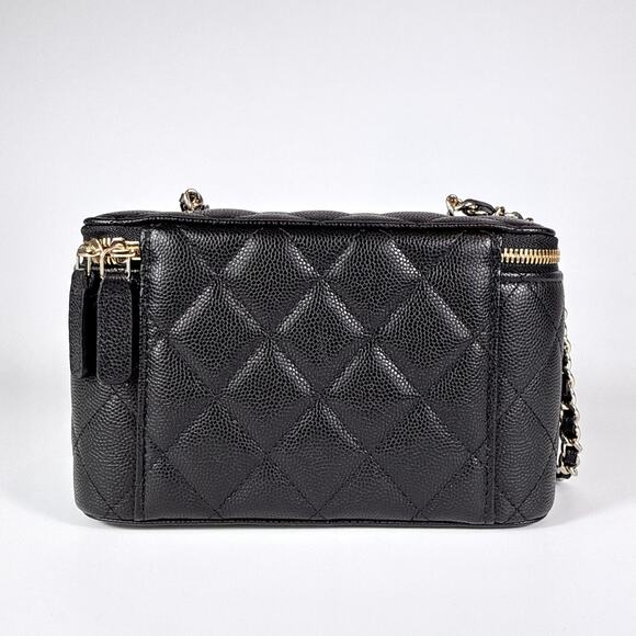 Chanel 25B Crystal Embellished CC Caviar Vanity Case On Chain - Picture 4 of 13